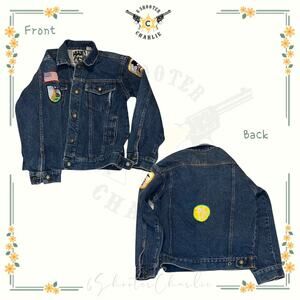 VTG Tomorrows Generation Jean Denim Jacket Juniors Small Retro 80s Patches